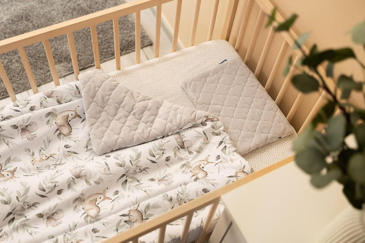 Bettwäsche Set für Baby - Babydecke 95x75 und Kissen 35x25cm - aus Baumwolle und Plüsch - für Kinder