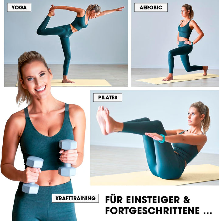 #DoYourFitness Fitnessmatte rutschfest | 183x61cm oder XXL 190x100cm | 0,8-2cm hoch | Gelenkschonend