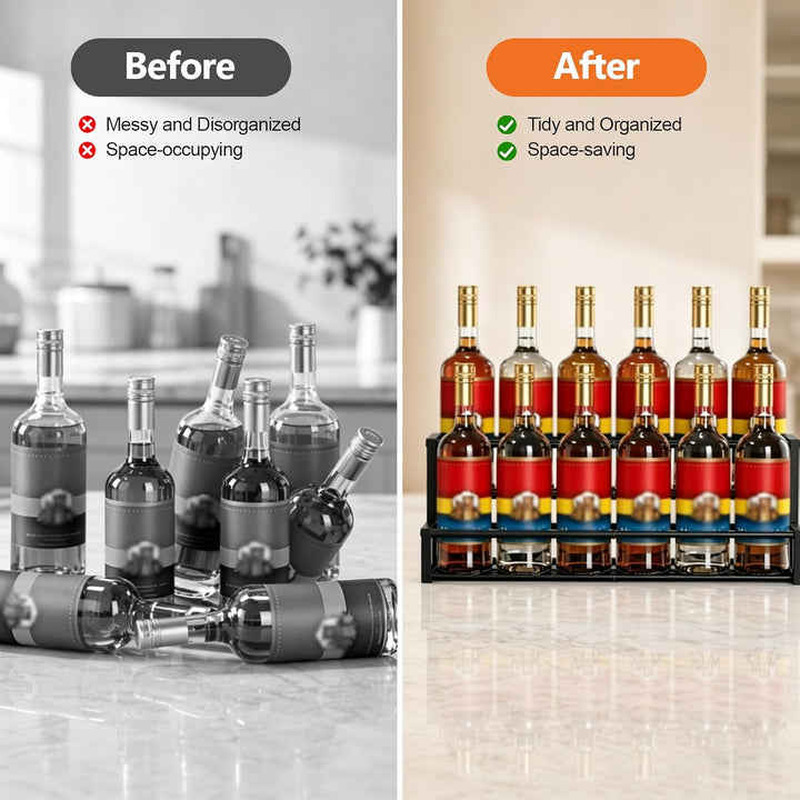 Cyiecw 2-stöckig Kaffeesirup-Organizer, Ausziehbare Flaschenregal für 6-12 Sirupflaschen, Sirup Stän