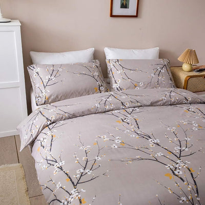 OLDBIAO Bettwäsche 3er Set Mikrofaser Bettbezug 200x220 cm und Kissenbezüge 80x80 cm, Ästhetisch Blu