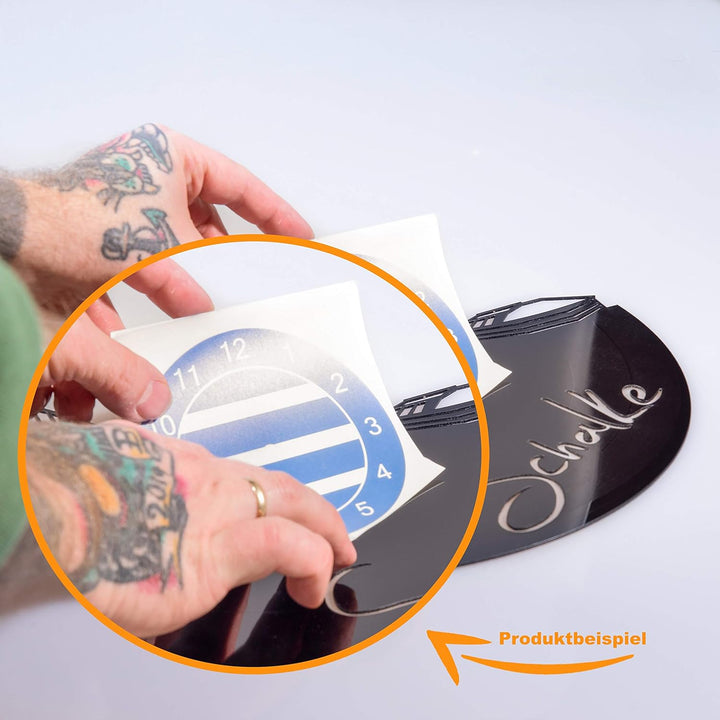 GRAVURZEILE Schallplattenuhr Frankfurt - 100% Vereinsliebe - Upcycling Design Wanduhr aus Vinyl Made