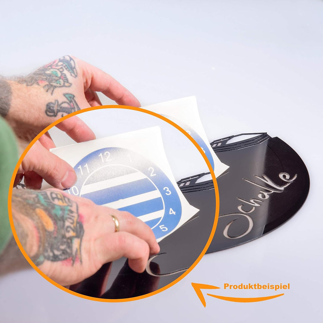 GRAVURZEILE Schallplattenuhr Braunschweig - 100% Vereinsliebe - Upcycling Design Wanduhr aus Vinyl M