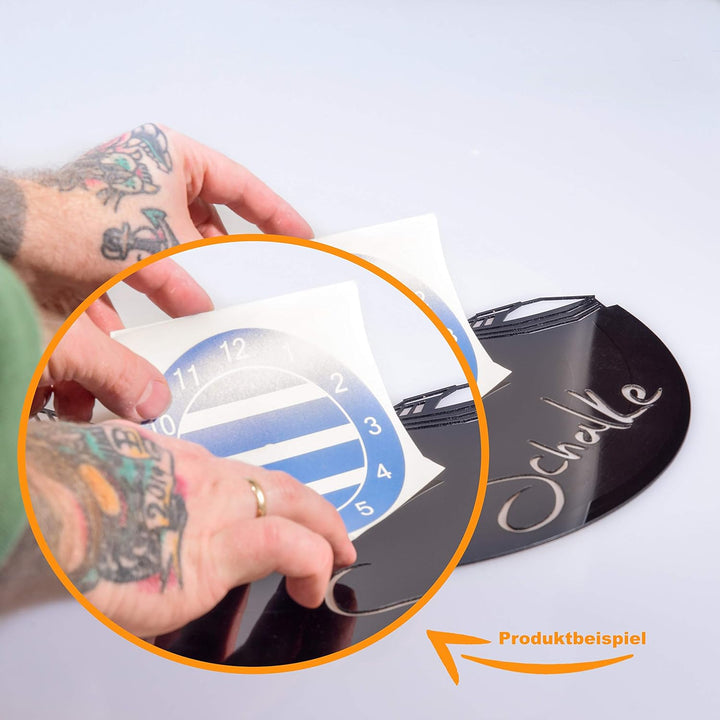 GRAVURZEILE Schallplattenuhr Braunschweig - 100% Vereinsliebe - Upcycling Design Wanduhr aus Vinyl M