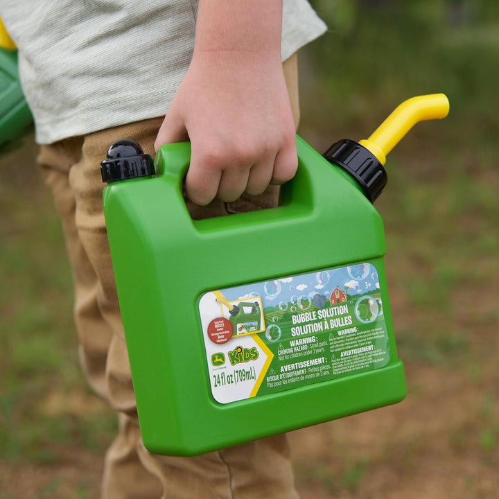 John Deere Blasen-Blattbläser-Spielzeug für Kinder, inklusive 1,2 l Blasen-Nachfüll-Gaskanne, Outdoo