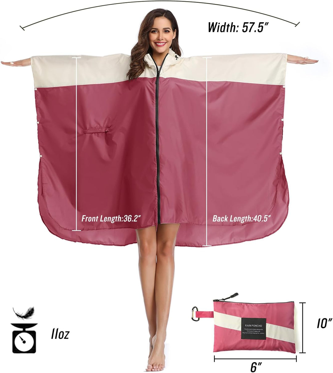 SaphiRose Unisex Regenmantel Umhang Mantel Einheitsgrösse A - Rosa, Rot, Weiss, Einheitsgrö