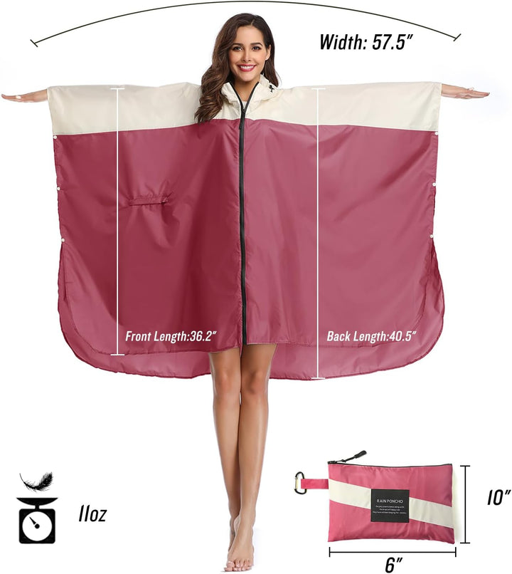 SaphiRose Unisex Regenmantel Umhang Mantel Einheitsgrösse A - Rosa, Rot, Weiss, Einheitsgrö