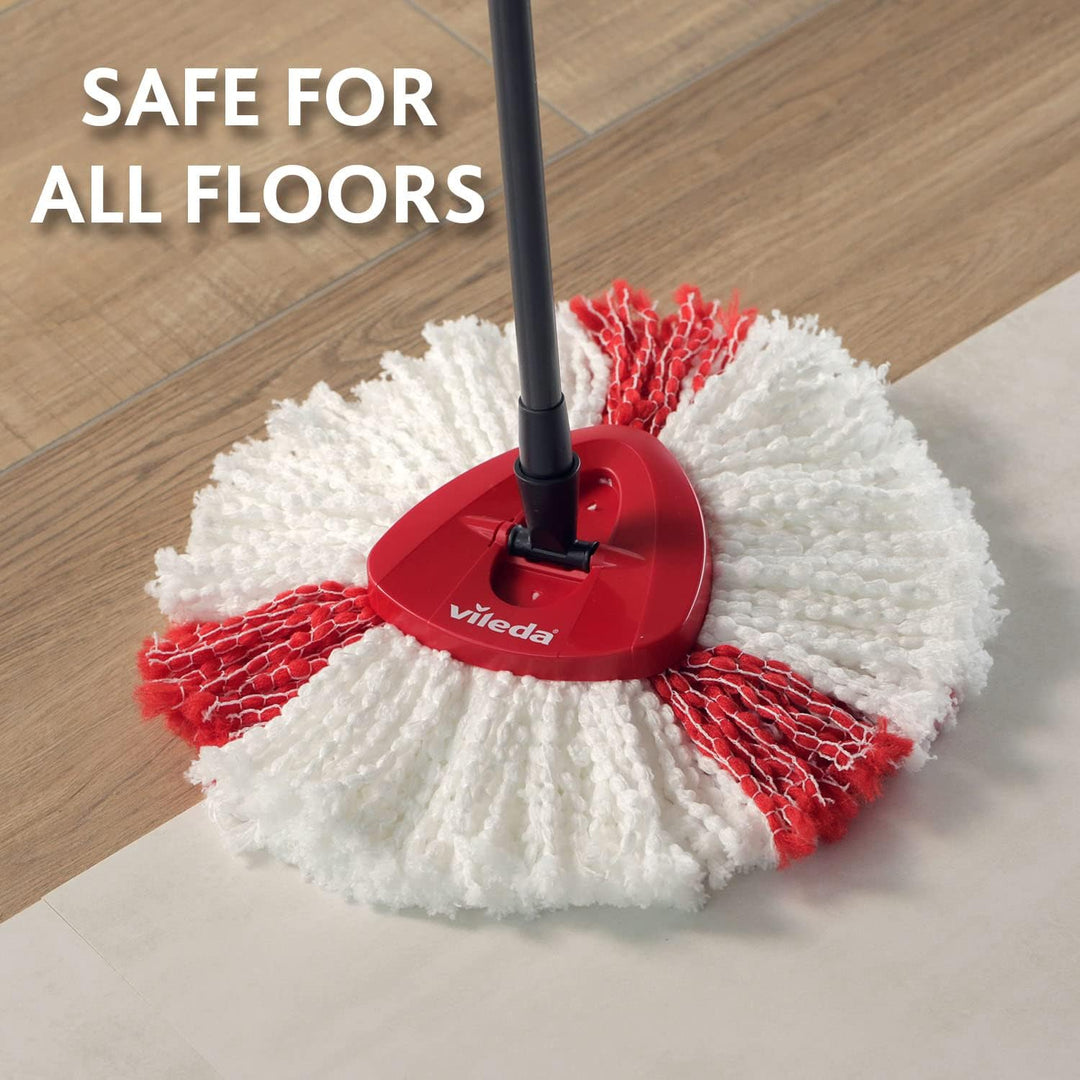 Vileda Turbo 2in1 EasyWring&Clean Wischmopp Ersatzköpfe, Mikrofaser Moppköpfe mit Kraftfasern für Vi