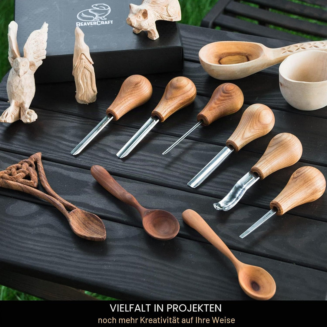 BeaverCraft Holzschnitzwerkzeuge SC05 Holzschnitzset Holzschnitzkit Holzschnitzmesser Holzschnitzwer