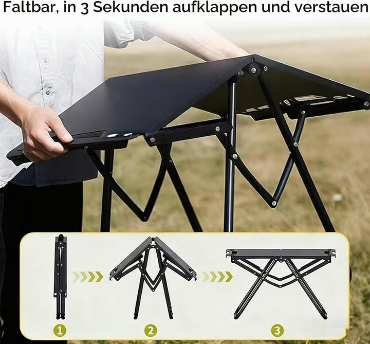 Campingtisch, Leichter Aluminiumlegierungs-klappbarer Klapptisch, Kleiner Campingtisch für Outdoor-P