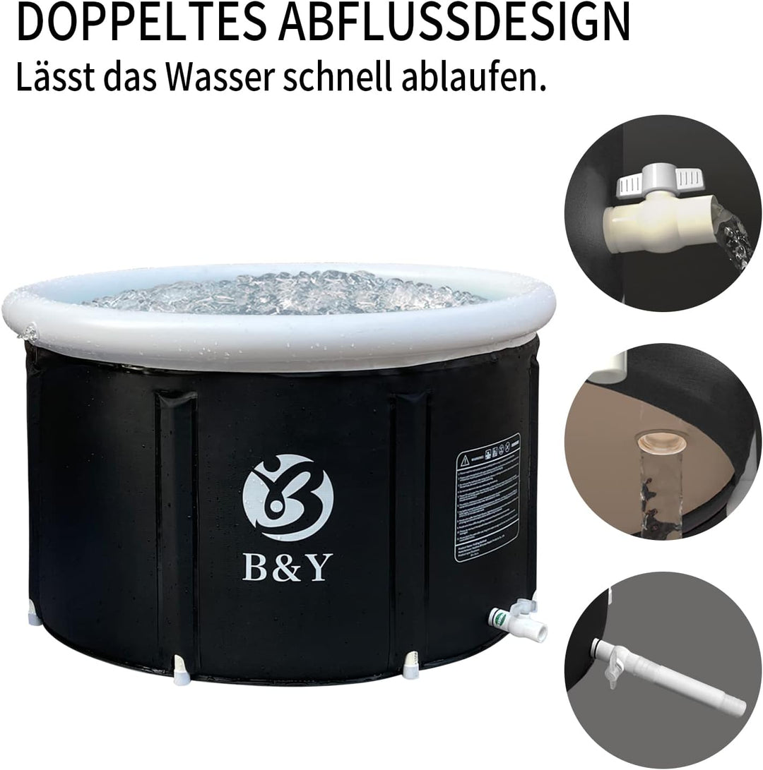 Faltbare Eistonne 89x55cm Eisbad Tonne Aufblasbar Badewanne für Erwachsene Klappbare Gross MäNner Ei