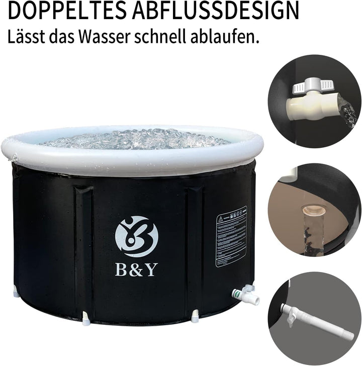 Faltbare Eistonne 89x55cm Eisbad Tonne Aufblasbar Badewanne für Erwachsene Klappbare Gross MäNner Ei