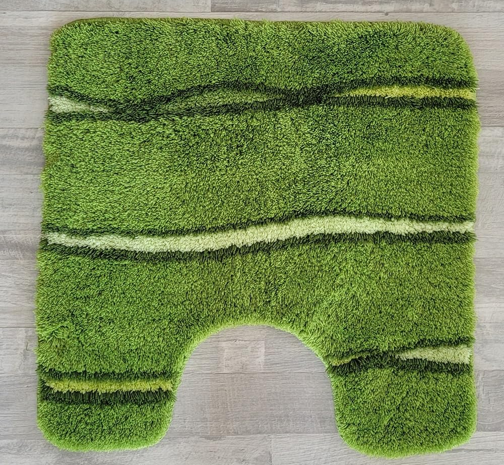 Kleine Wolke Flow Badteppich WC aus Polyacryl grün 55 x 55 cm, Grün