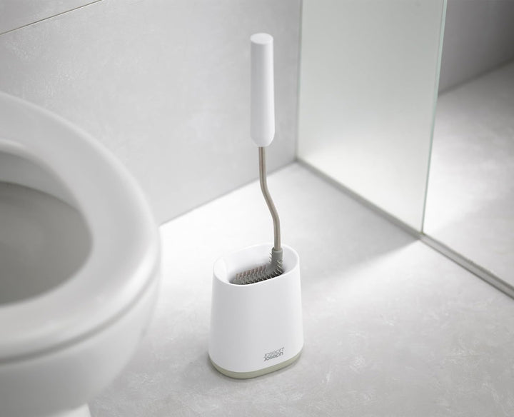 Joseph Joseph Flex Lite - 2er-Pack Silikon-Toilettenbürste mit schlankem Haltegriff, flexibel, tropf
