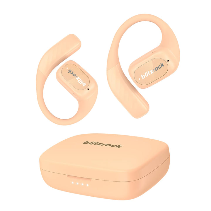 BlitzRock Open Ear Kopfhörer Kabellos Bluetooth 5.4 mit Ausgewogenem Sound, Weichem Ohrbügel, Krista