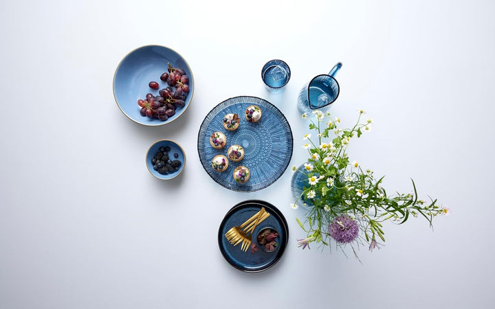 BITZ Kusintha Kanne, Wasserkrug aus Glas, Fassungsvermögen 1,2 L, Blau 1200 ml Blau, 1200 ml Blau