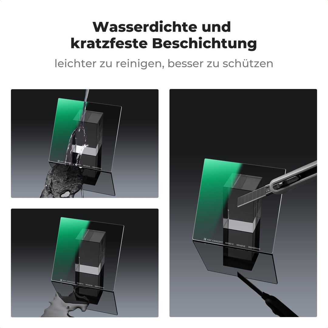 K&F CONCEPT Nano-X Rechteckfilter ND4(2 Stop) 100x100mm Square Filter Graufilter aus Optisches Glas,
