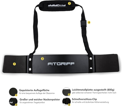 Fitgriff® Bizeps Isolator, Arm Blaster für Bodybuilding, Kraftsport & Gewichtheben - Bizepstrainer,