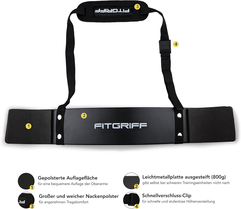 Fitgriff® Bizeps Isolator, Arm Blaster für Bodybuilding, Kraftsport & Gewichtheben - Bizepstrainer,