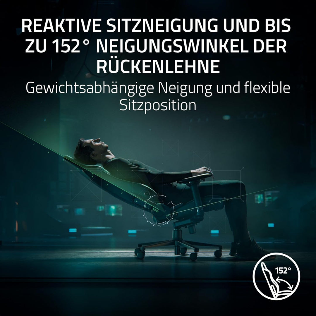 Razer Iskur V2 - Gaming-Stuhl mit adaptiver Lordosenstütze (Polster aus hoch verdichtetem Schaumstof