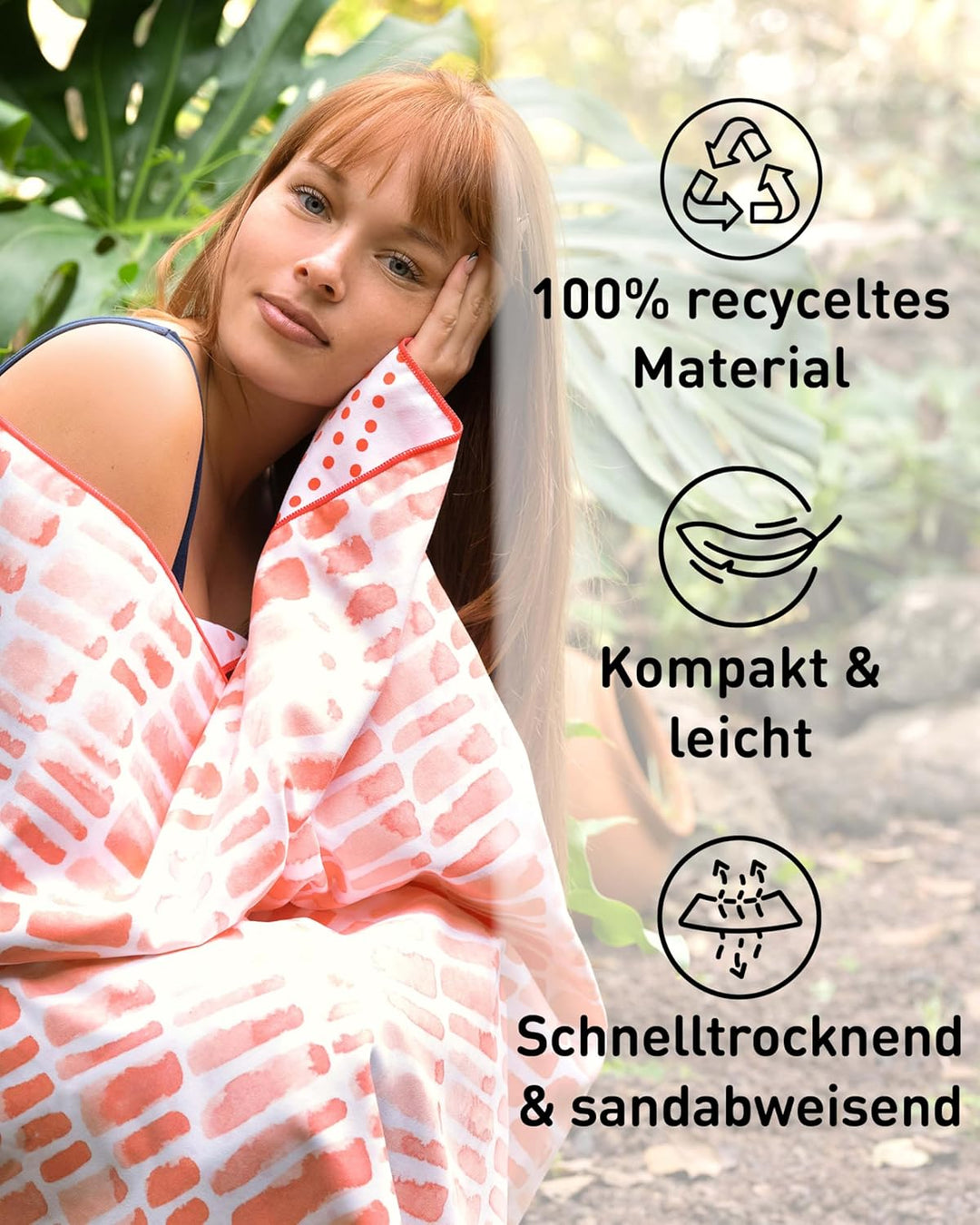 Fit-Flip Strandtuch XXL aus Mikrofaser - leicht und schnelltrocknend - 100% recyceltes Strandhandtuc