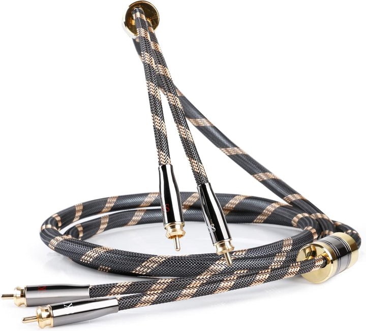 SKW Upgrad Audiophiles Cinch Audio Kabel, 2RCA Stecker zu 2RCA Stecker HiFi System Converter Adapter
