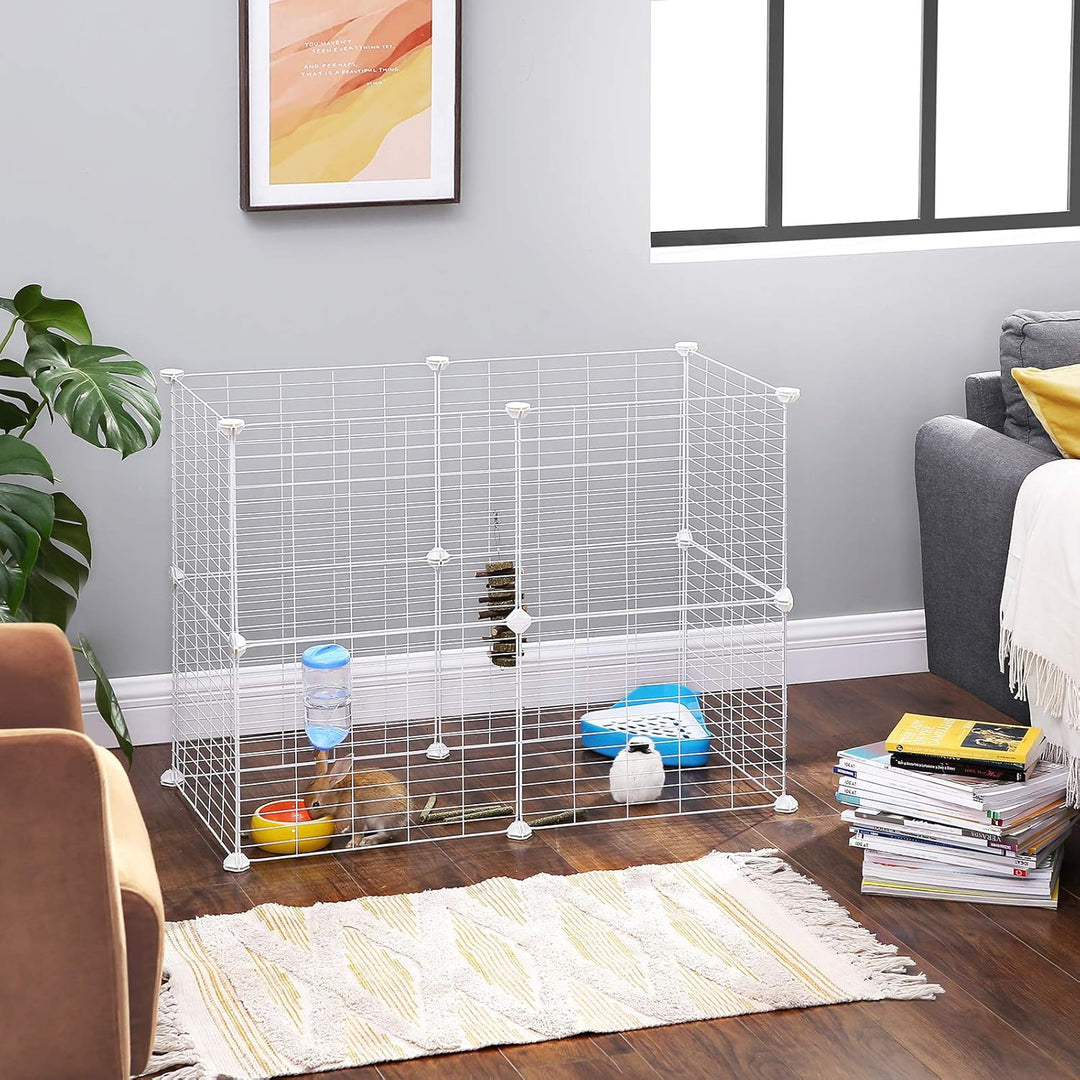 SONGMICS Freilauf, DIY-Kleintiergehege, KleintierkÄfig, Welpenauslauf, Kaninchen, Meerschweinchen, M