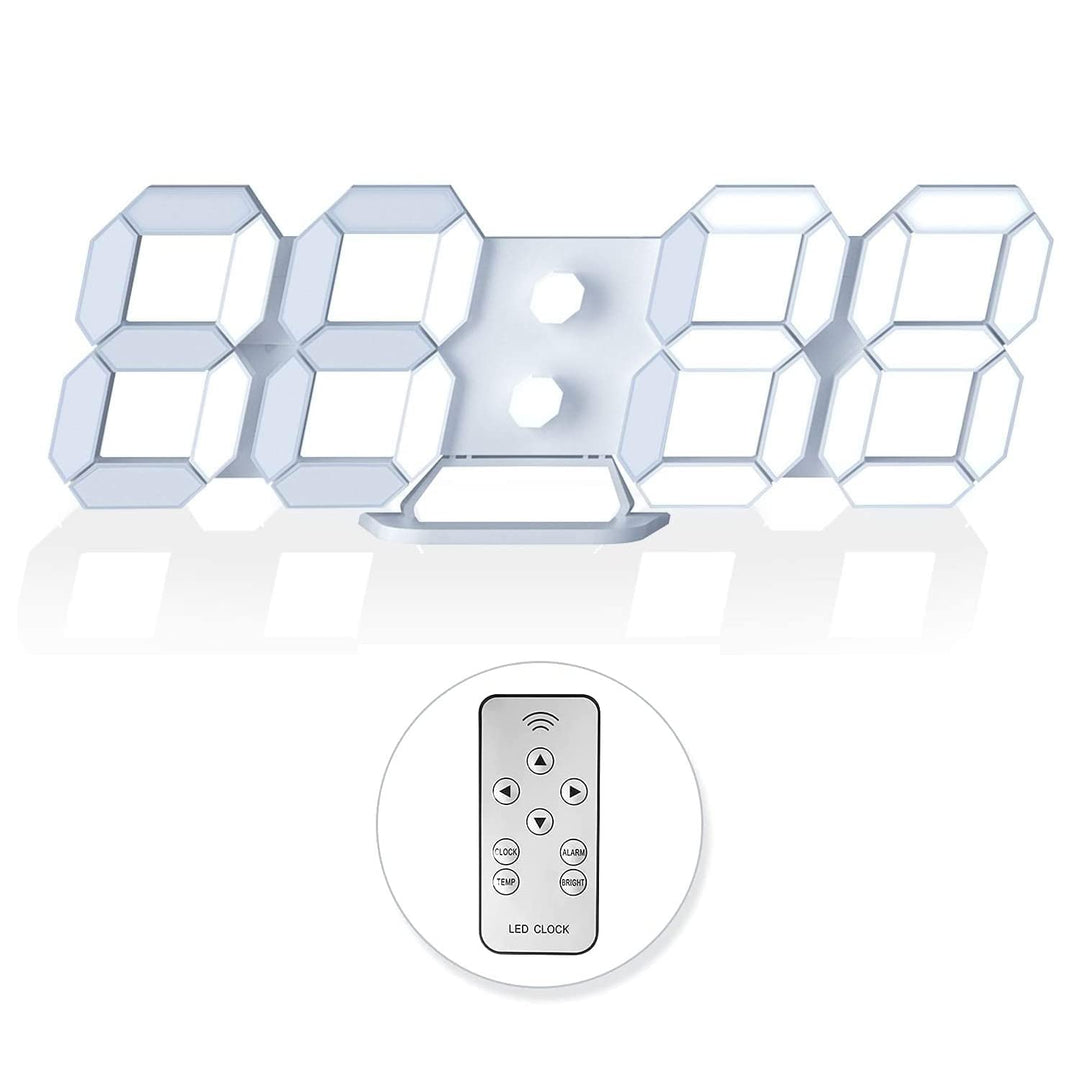 EDUP HOME 3D LED Digital Wanduhr Tabelle Wecker 12/24 Stundenanzeige mit Snooze Funktion Automatisch