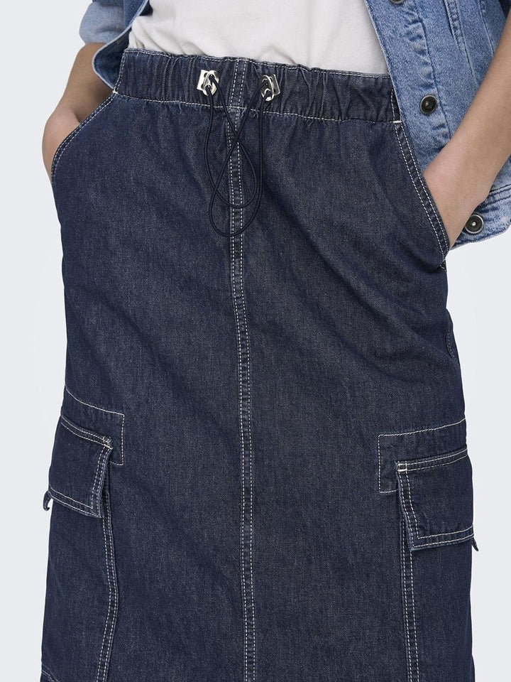 ONLY Female Jeansrock ONLSKYLAR Denim Langer Rock XS Blau, XS Blau