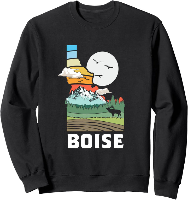 Boise Idaho State Pride Outdoor & Mountains Nature Graphic Sweatshirt