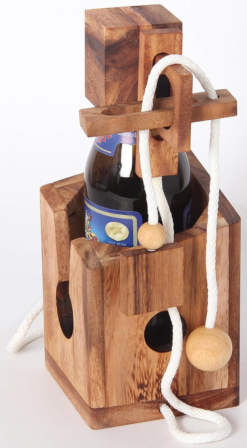 Flaschen-Puzzle Weinflasche Flaschen Holzpuzzle Geschenkidee Wein Sekt Verschluss Flaschenpuzzle