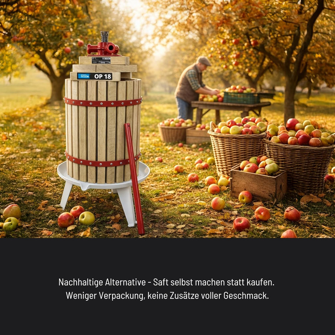 Güde 30005 BP 18 Obstpresse, Saftpresse und Beerenpresse, mechanische Presse inklusive Pressnetz 18