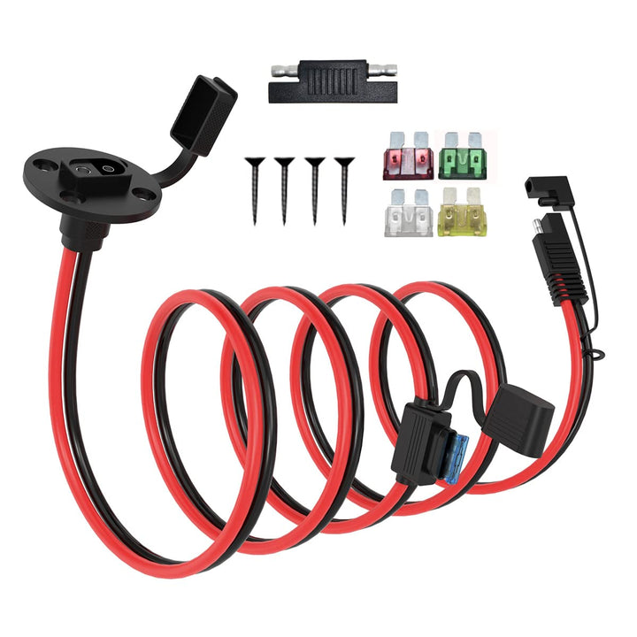 ELFCULB SAE Wetterfest Steckdose Seitenwandanschluss,10AWG(5,26mm²) SAE Buchse Stecker Verlängerungs