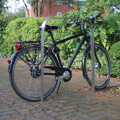 2x TRUTZHOLM Fahrradanlehnbügel Fahrradständer Anlehnständer aus Edelstahl 117 x 80 cm zum Einbetoni