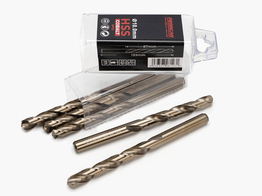Ferrcan HSS Metallbohrer DIN338 M35 kobalt 7-13 mm (5er Pack) (10mm), 10mm