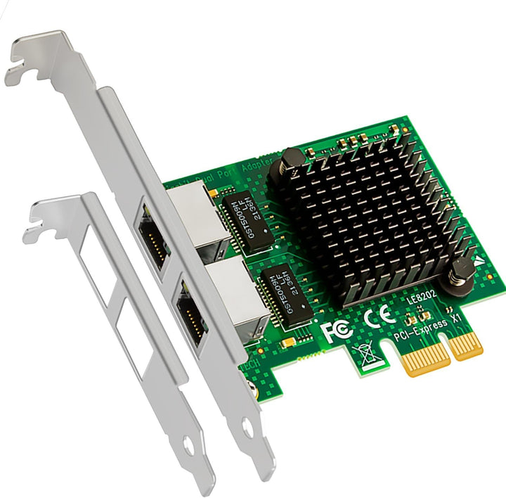 GLOTRENDS LE8202 2-Port Gigabit PCIe Ethernet Netzwerkkarte, 2 x RTL8111H Chip, 2 x RJ45 LAN Port, P