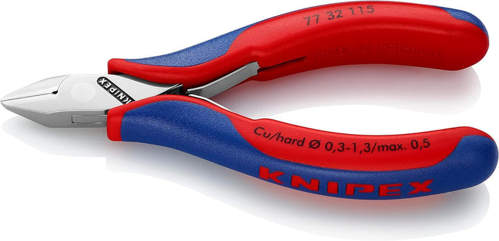 Knipex Elektronik-Seitenschneider mit Mehrkomponenten-Hüllen 115 mm (SB-Karte/Blister) 77 32 115 SB
