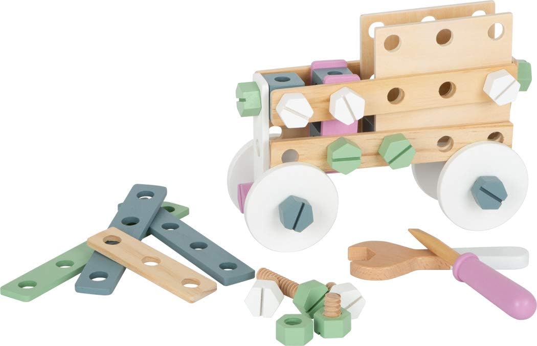small foot Konstruktionsset "Nordic" aus Holz, kreativer Bausatz mit Werkzeugen und Zubehör, ab 3 Ja