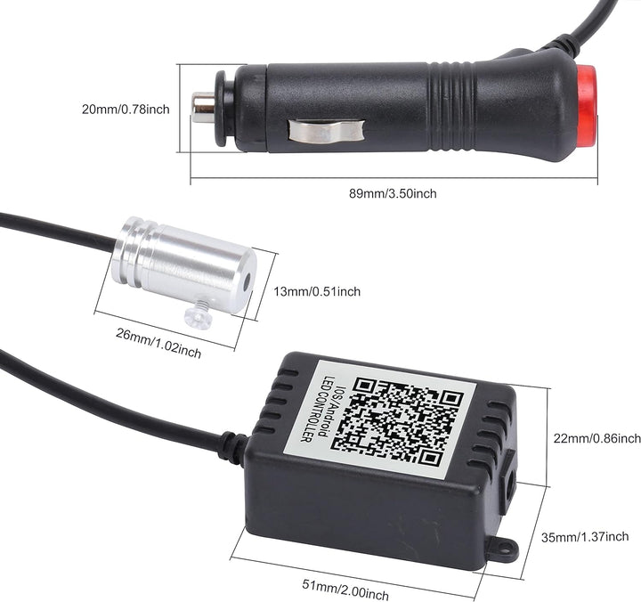 TABEN Auto Umgebungslicht APP Steuerung Dekorative Licht Lampe DIY Refit Flexibles Glasfaserrohr 64