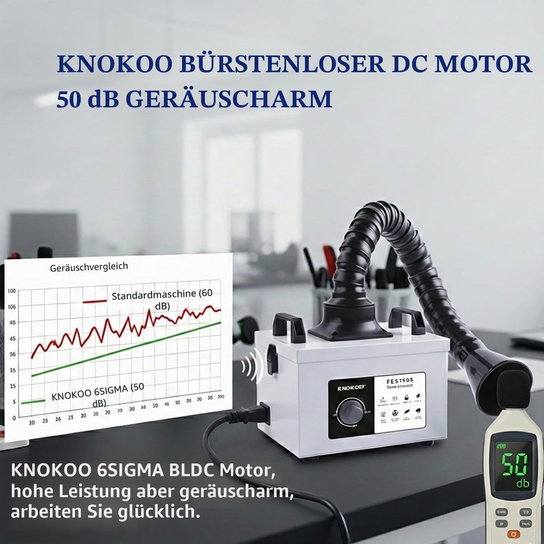 FES150S Lötrauchabsaugung, 200 m³/h, 100 W, starke Saugkraft, 3-stufiges Filtersystem, professionell