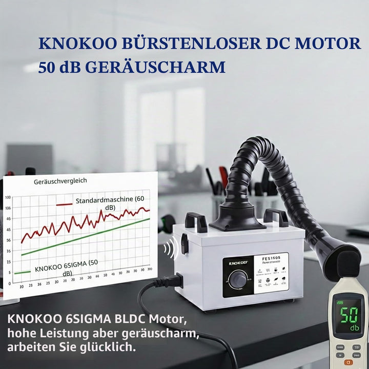 FES150S Lötrauchabsaugung, 200 m³/h, 100 W, starke Saugkraft, 3-stufiges Filtersystem, professionell