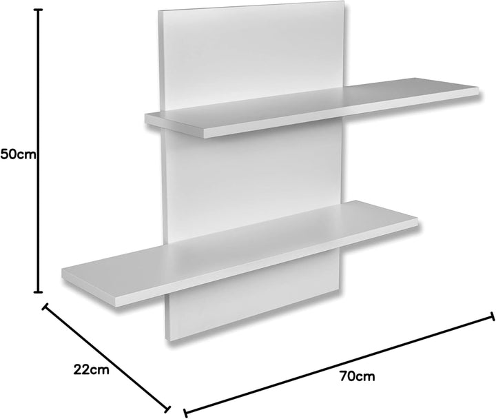 STEMA Seyfried Wandregal Sam in Weiss - 700x500x220 Wandboard, Schweberegal, Hängeregal, Weiss