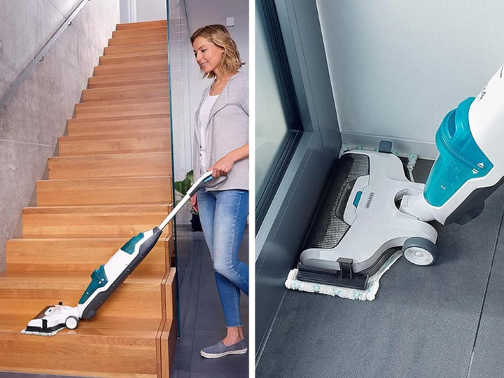 Leifheit Set Akku Saugwischer Regulus Aqua PowerVac inkl. zwei Ersatzrollen, saugen und wischen, Nas