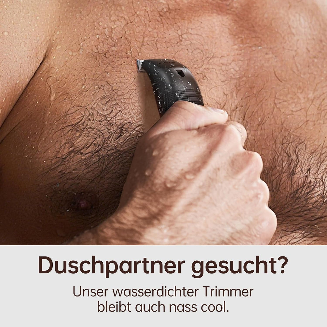 Intimrasierer Herren, Wasserdichter Bodygroomer mit USB-C, Nass und Trocken Schwarz, Schwarz