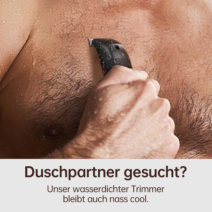 Intimrasierer Herren, Wasserdichter Bodygroomer mit USB-C, Nass und Trocken Schwarz, Schwarz