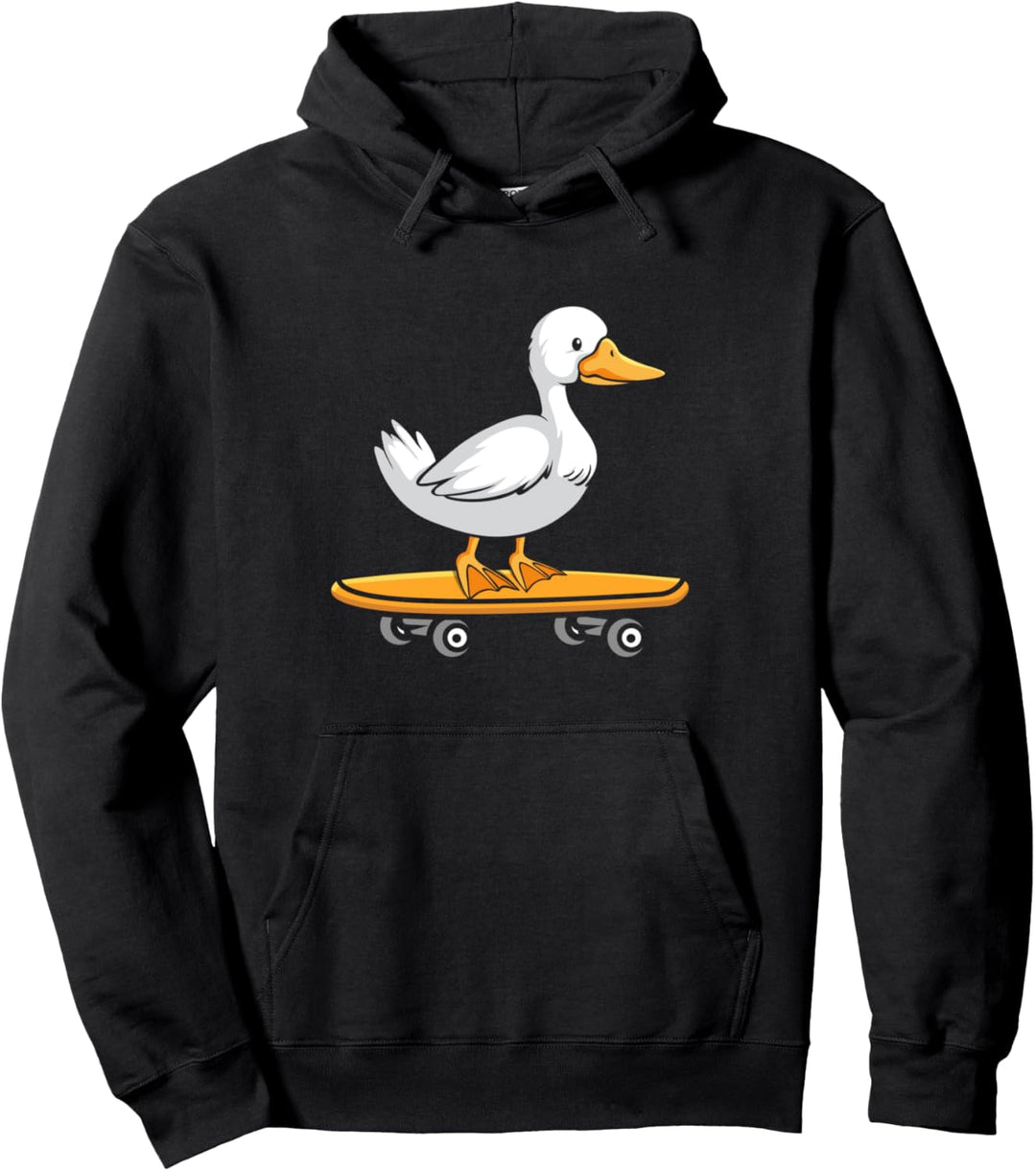 Skating Ente Skater Enten Skateboard Vogel Ornithologe Pullover Hoodie