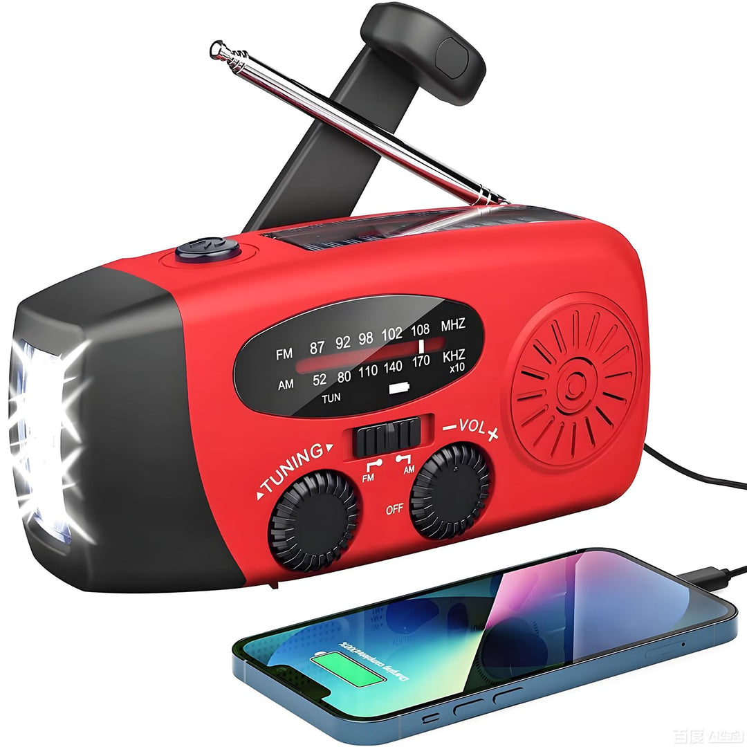 Notfall-Solarradio,Solarbaby Selbstbetriebenes Kurbelradio mit LED-Taschenlampe, SOS-Alarm,AM/FM Wet