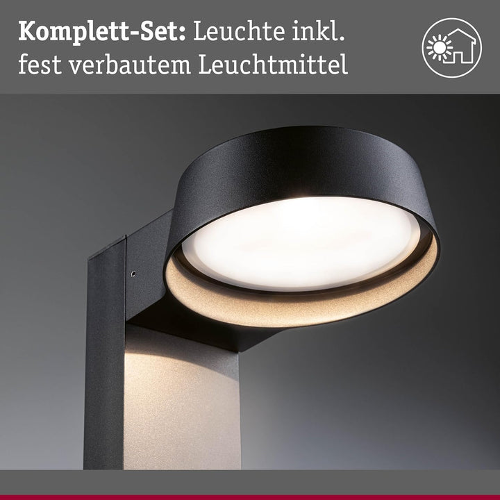 Paulmann 94790 LED Pollerleuchte Capea Grand IP44 11,5W 1050lm 650mm Anthrazit Alu Druckguss 3000K