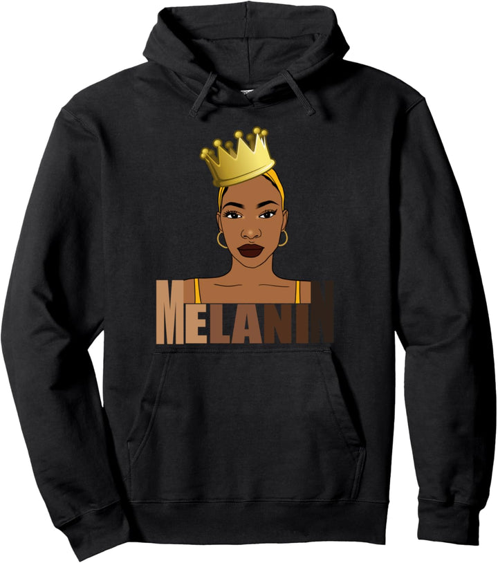 Oheneba: Melanin Drippin' Black Girl Magic Afro Pride Pullover Hoodie