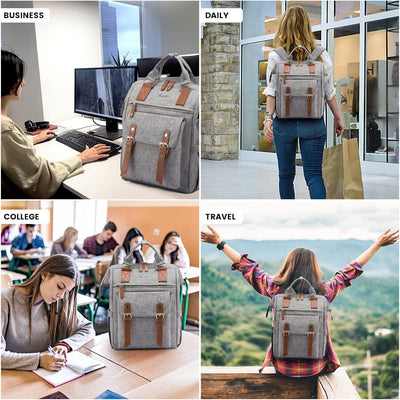 LOVEVOOK Rucksack Damen Gross, 17 Zoll Laptoptasche Schulrucksack Mädchen Teenager Reiserucksack Arb