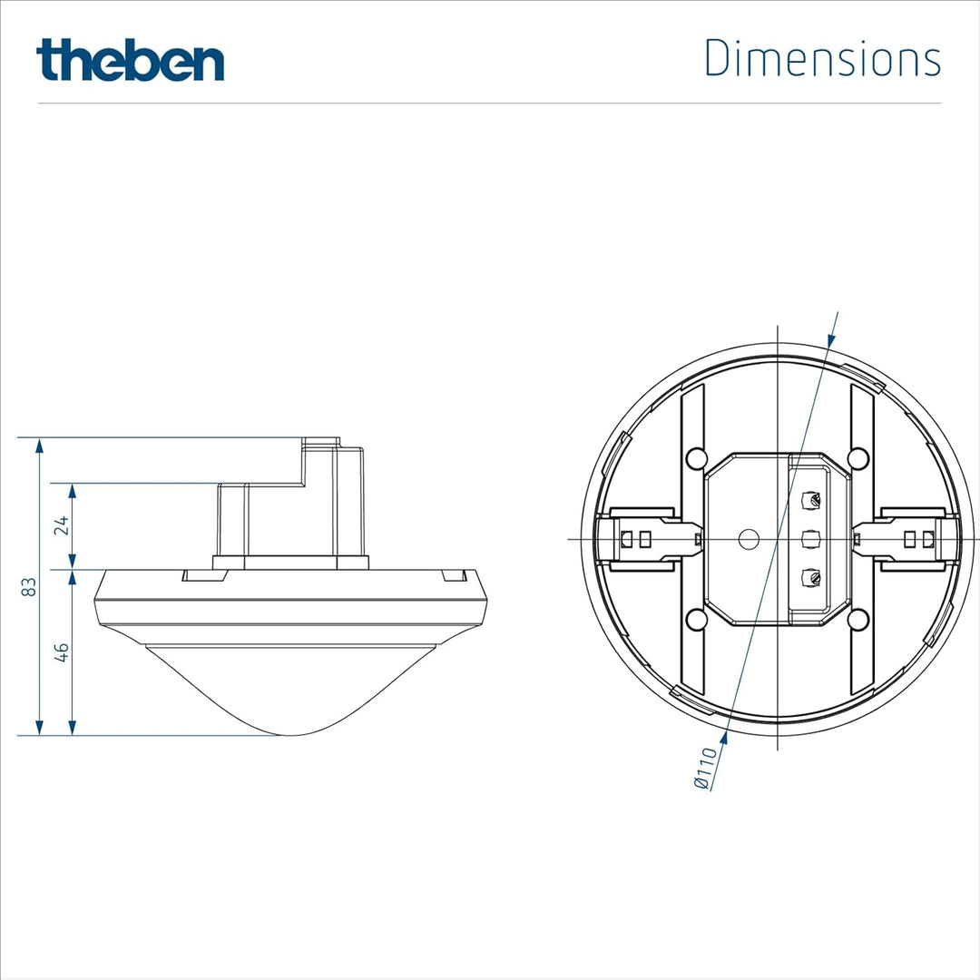 Theben 2019300 thePassa P360 KNX UP WH - KNX - Präsenzmelder Passiv-Infrarot - PIR - 360°, THEPASSA